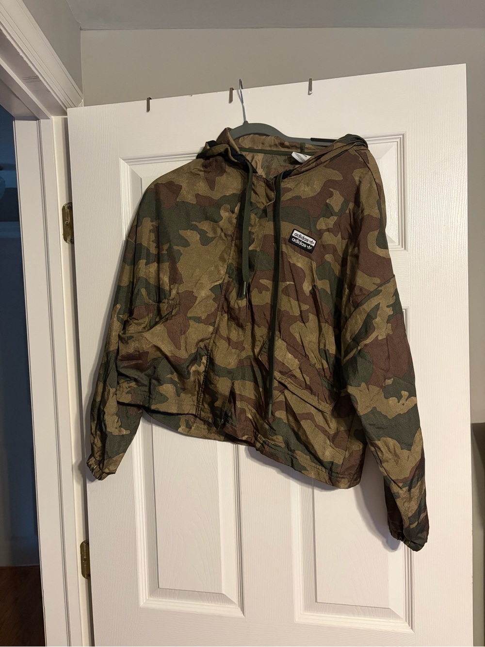 adidas Camo Hooded Raincoat - Olive Green & Brown